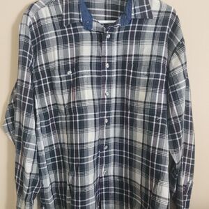 M67 Vintage Windridge Men's Navy, Green, and Red Plaid 2 Pocket Shirt